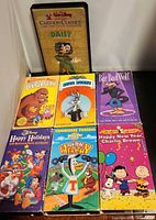 All seven VHS tapes front covers visible