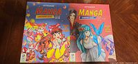 Front covers showing titles ArtMaker Manga Coloring Book and ArtMaker Manga Drawing Book
