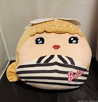 Front view of Barbie Cuutopia plush pillow showing full design