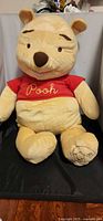 Front view of 24" Winnie the Pooh plush sitting upright