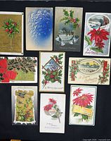 All ten postcards laid out for overview