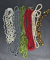 All six necklaces side by side for overview