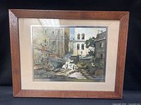 Front view of framed silver foil print