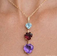 Pendant worn on neck showing scale and gold color