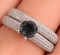 Ring on finger showing overall design