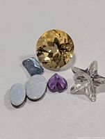 all six gemstones displayed together