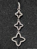 Full view of silver CZ dangle pendant