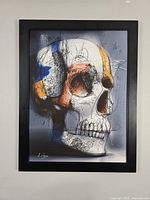 Frontal view of the framed artwork showing entire composition