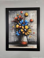 Artwork in temporary frame showing full composition