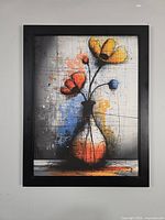 Frontal view of the artwork in temporary frame