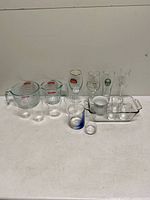 All glassware arranged on table