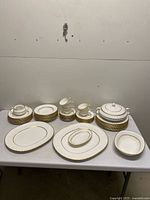 Entire dinnerware set on table