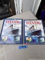 Front covers of both identical Titanic exploration books
