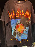 Front of black Def Leppard Pyromania graphic T-shirt
