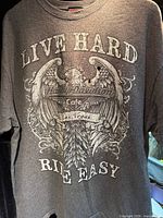 Full front view showing Live Hard Ride Easy graphic