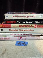 Spine view showing all six book titles