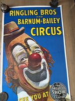 Full poster showing clown graphic and title text