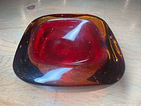 Top view showing red interior and amber sides