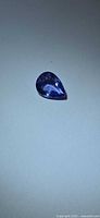 Pear-cut tanzanite gemstone front view