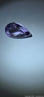 Pear-cut amethyst gemstone view of table and pavilion