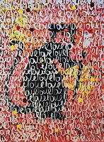 Front view of painting showing design and colors