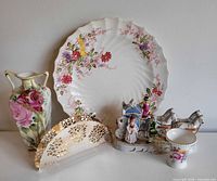 Group shot showing all five porcelain items