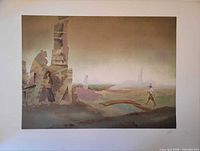 Full view of unframed surreal print with wide white border