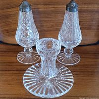 Front view of candlestick and shakers