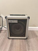 Front view of Roland Cube 40 amplifier showing grille, speaker, logo, and cabinet condition