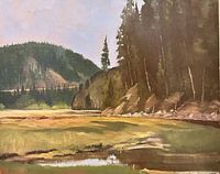 Front view of entire painting showing landscape composition