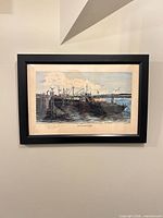 Full view of framed print on wall