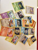 All 17 cards laid out on white surface