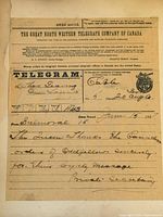 Full telegram document showing header and hand-written message