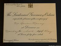 Full view of framed 1935 invitation