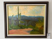 Front view of framed painting showing entire composition