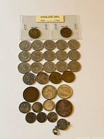 Overall view showing all coins laid out