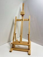 Full front view of adjustable wood tabletop easel