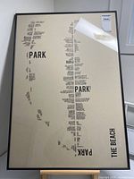 Full view of framed typographic poster