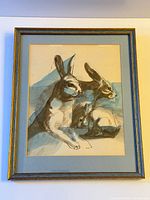 Full view of framed watercolor painting