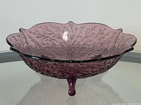 overall view of amethyst footed bowl