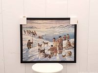 Full view of framed print with corner protectors