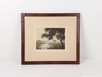 Framed watercolor landscape full view