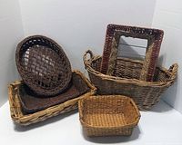 Group shot of all seven baskets arranged together
