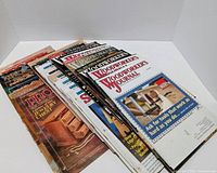 Stack of assorted Woodworker’s Journal, ShopNotes, Weekend Projects magazines
