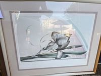 Front view of framed iris print showing full artwork, mat and frame