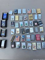 Full layout of all lighters and Zippo boxes