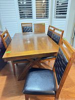 table and six chairs front view