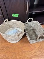 Round basket and rectangular basket side by side