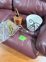 Group shot of all items on sofa