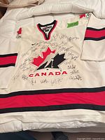 Front view of signed Team Canada jersey